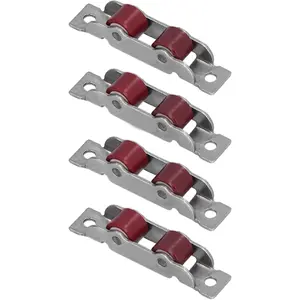 Double Wheels Push Pull Window Pulley with Screws Sliding Window Door Roller For Window Slot Width 14mm, Set of 4