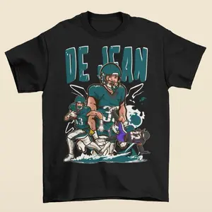 Cooper DeJean Cartoon Style Football T-Shirt