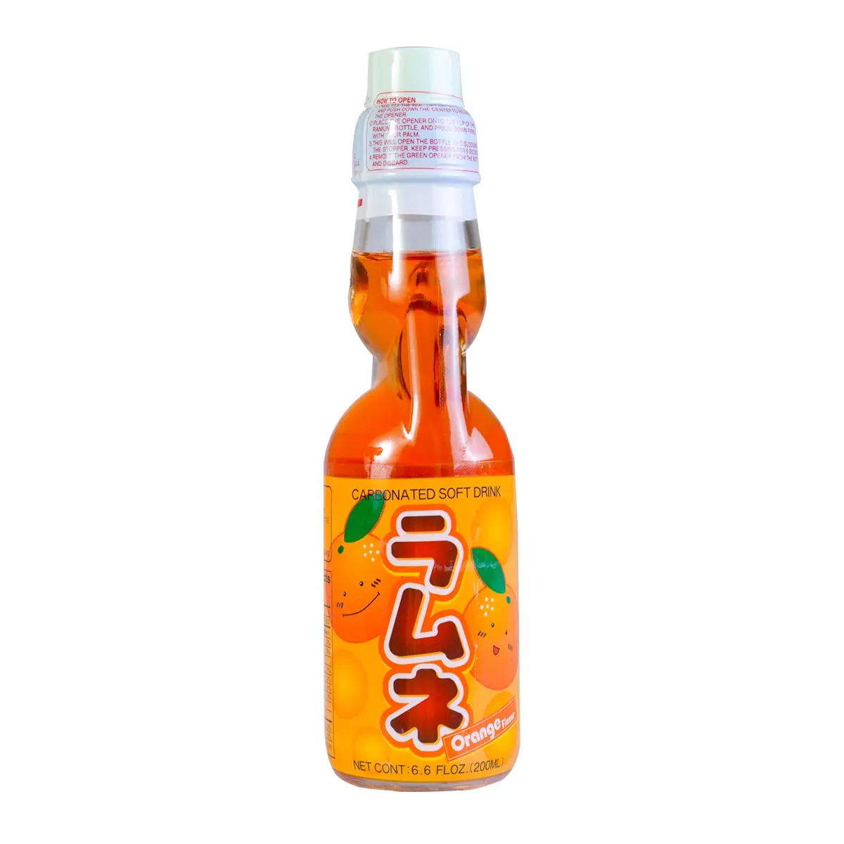 HATAKOSEN Ramune Orange Soda - Japanese Marble Soda Drink, 200ml Bottle