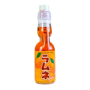 HATAKOSEN Ramune Orange Soda - Japanese Marble Soda Drink, 200ml Bottle