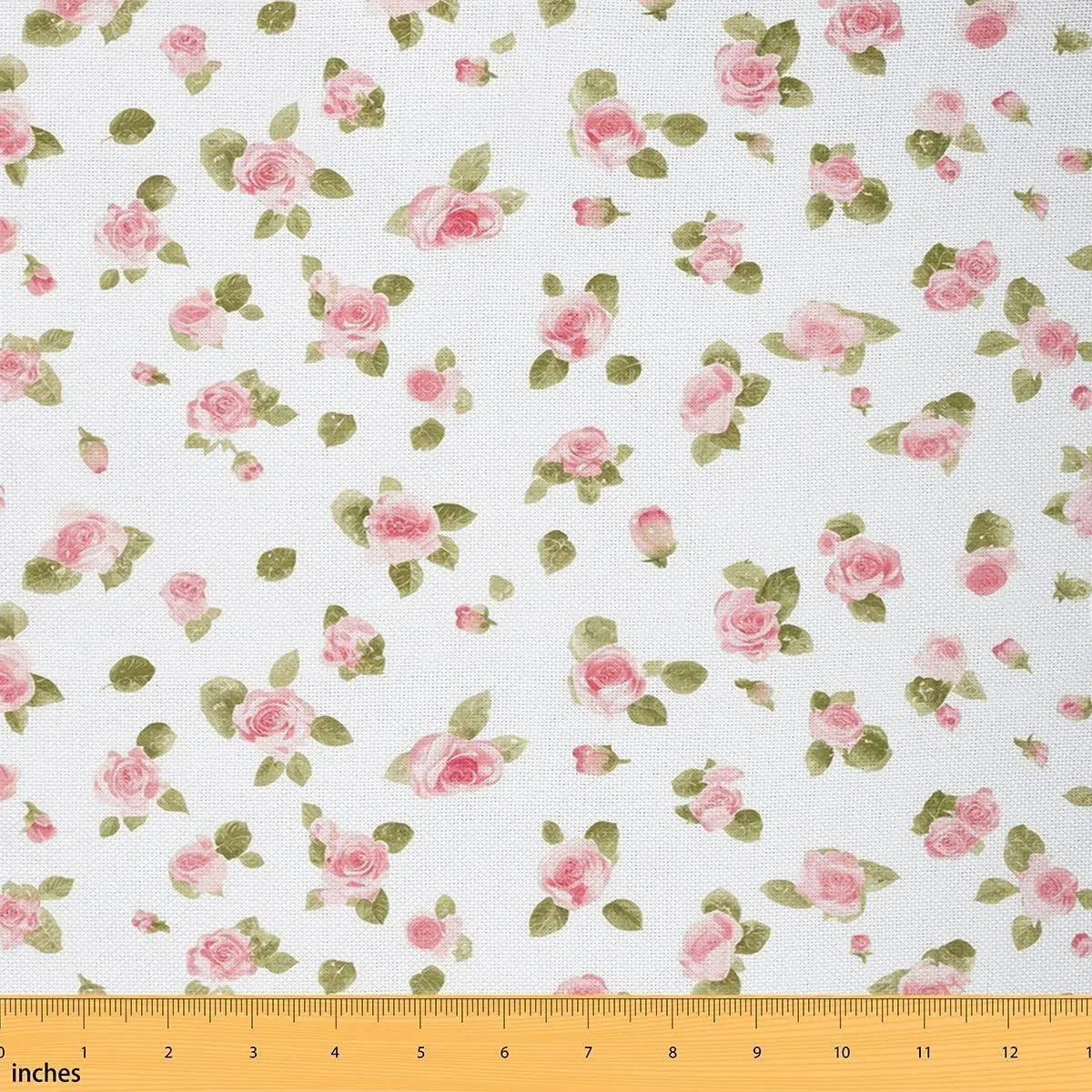 Pink Rose Fabric,Flower Floral Decorative Fabric,Kawaii Pastoral Style Material,Romantic Valentines Themed Upholstery Fabric,Whhite Pink