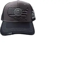 2nd Amendment Cap - Gray and Black Baseball Cap with 2A Logo and Stars Design