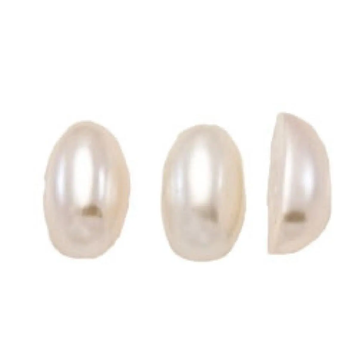 Cream Flat Back Semi-finished Pearls, 8mm x 6mm Oval Cabochons for Designer Jewelry Making, DIY Crafts, Wholesale, Cabochons For Beadwork, Oval Shape