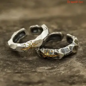 Wishing Stone Ring And Earrings Copper Irregular Stone Jewelry Y2K Styling Unisex Accessory For Daily Wear Casual Gifting