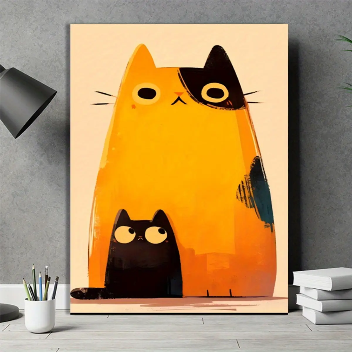 1 piece canvas print Canvas wall art, cute cat   canvas print Canvas,  birthday party d rations, Mother's Day New Year Easter gifts, home living room office wall d rations