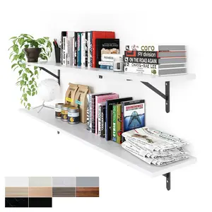 Kaboon Floating Shelves for Wall Set of 2, Large Open Shelves Wall Mounted, Space Saving Home and Commercial Use
