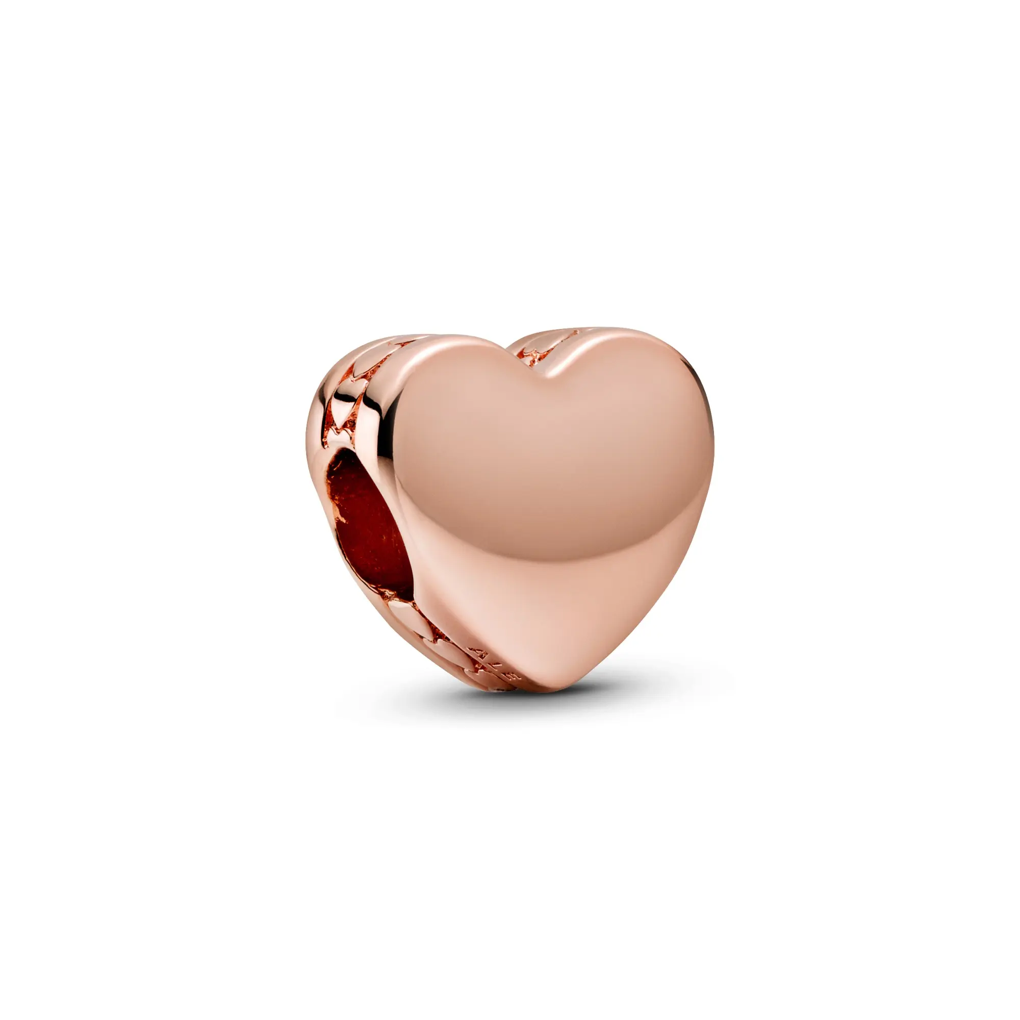 PANDORA 14-Carat Rose Gold Plated Heart Charm, Engravable and Symbolic Unisex Pendant for Self-Expression, Heart Shape, 14-Carat Gold Plated Charms & Pendants, Symbolic Charm