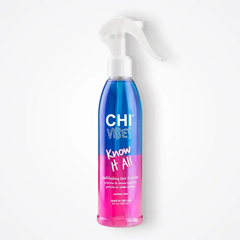 CHI Haircare Vibes Know It All Multi Hair Perfector - Color-Safe Hydrating Spray, 8 oz, Frizz Control, Heat Protection, Moisture, Smooth, Conditions, Detangles, Evens Out Porous Strands, Conditions Hair