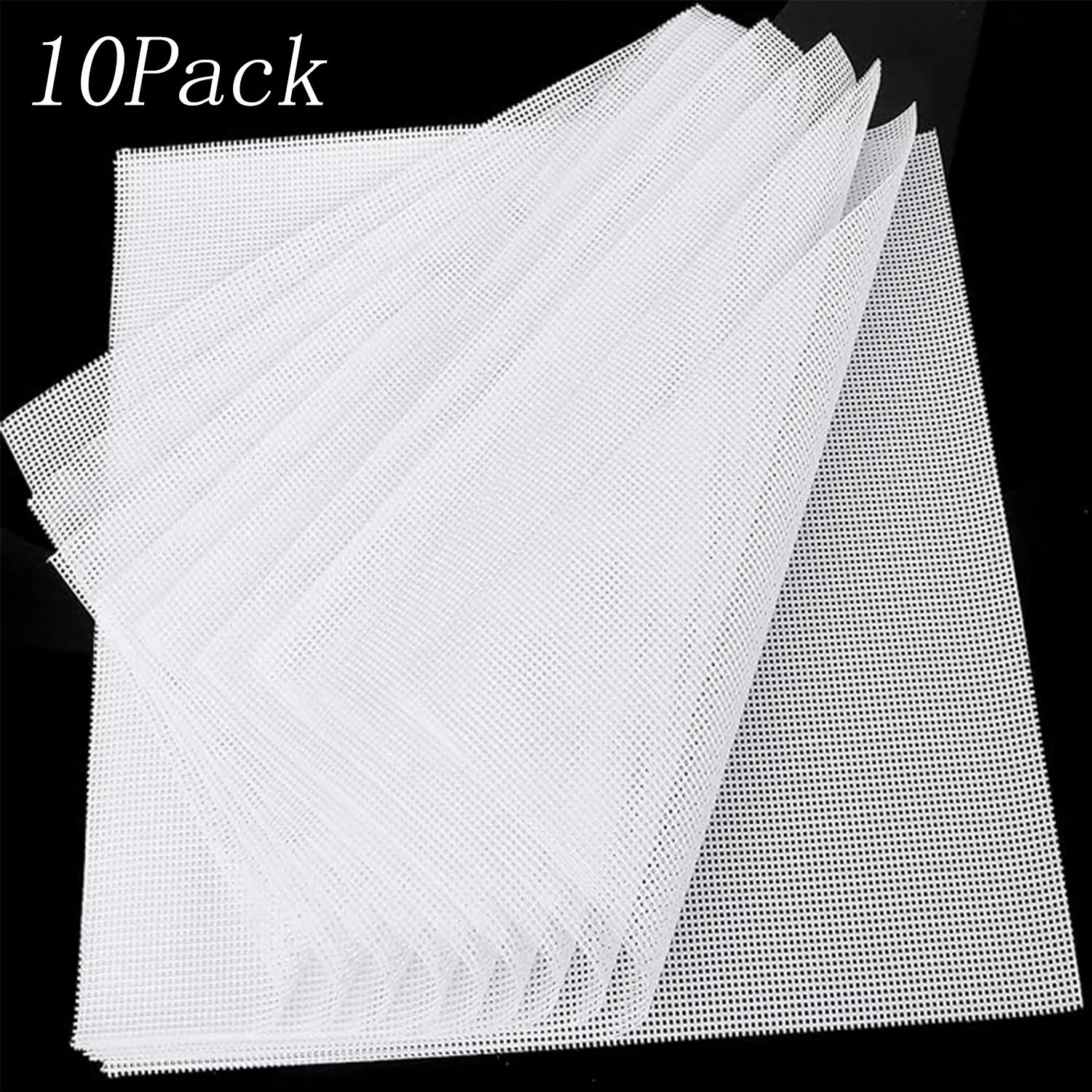 10-Pack Square Customizable 14x14 in Trimmable Food-Grade Silicone Dehydrator Sheets, BPA-Free Non-Stick Non-Toxic Mesh Baking Mats, Heat-Resistant Utensils Liners for Dehydrators, Freeze Dry