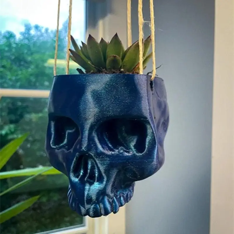 Skull Design Hanging Planter, Small Succulent Planter, Hanging Pot for Home Garden Decoration