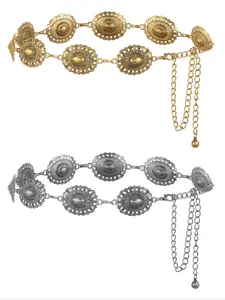 Women's Fashionable Vintage Layered Chain, Casual Waistband for Jeans, Bling Sparkling Western Belt, Fashion Belt for Party, Daily Clothing Decor, Trendy All-match & Exquisite Belt for Birthday Gift