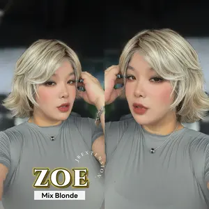 JBEXTENSION ZOE MONO Monofilament Handmade Wig 6X5 Full Monofilament Hand Tied Top Wig 11 Inches Mono Lace Wig with Anti-slip Silicone Strips Glueless Wig ZOE MONO【BENDY EAR TABS】