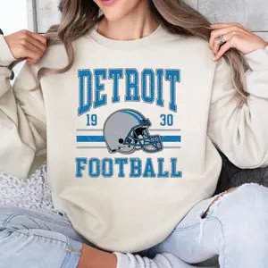 Vintage Detroit Football Sweatshirt, Detroit Fan Shirt, Football Game Day Crewneck