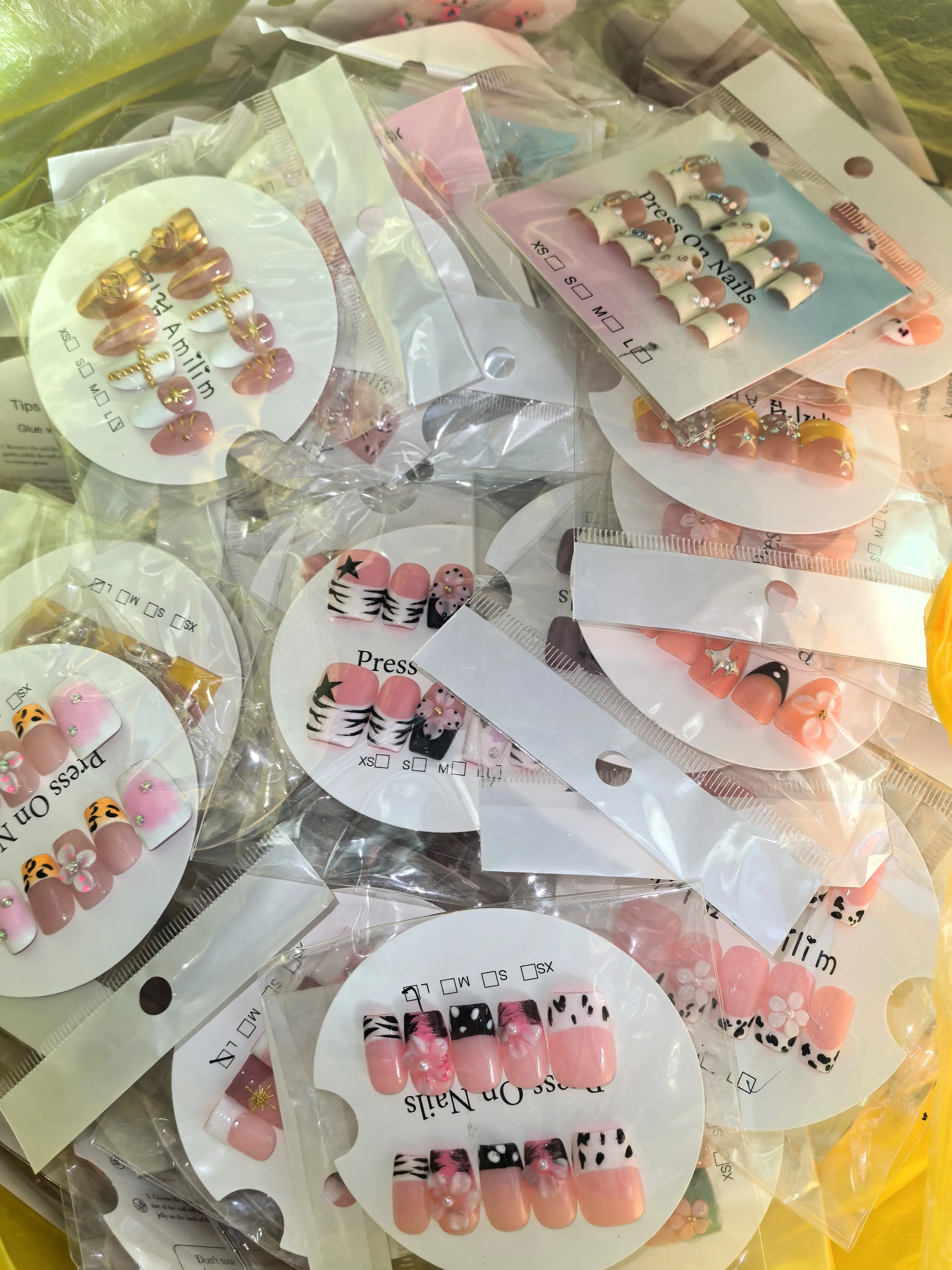 Yasmine(12245)gc.$29 for 15 sets fancy short nails mystery bags!