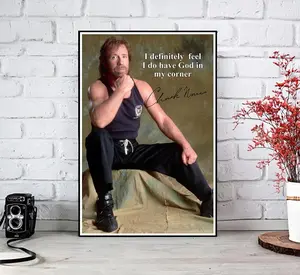 Chuck Norris Poster Exclusive Vintage 80s Action Icon Wall Art Motivational Retro Print ( Unframed - Print Only )