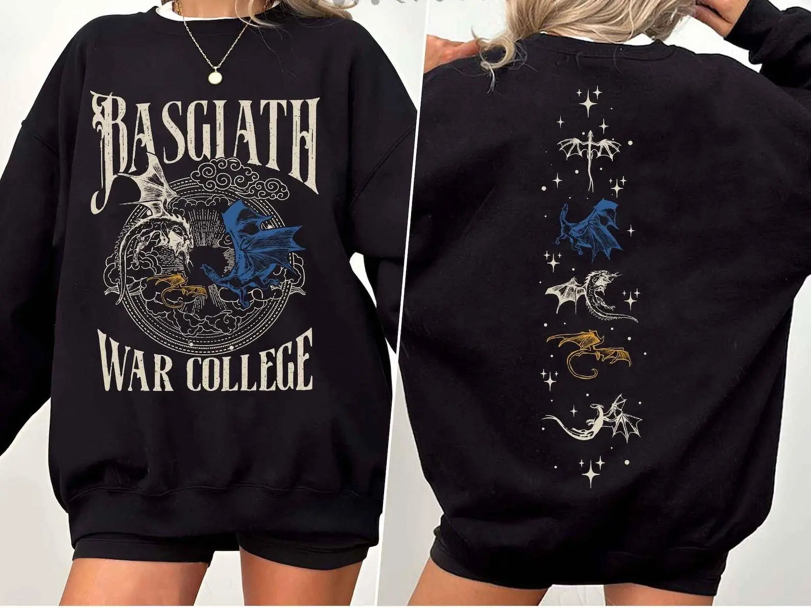 Basgiath War College 2 Sided Sweatshirt, Vintage Fourth Wing Crewneck, Dragon Rider Sweatshirt Fourth Wing Hoodie, Book Nerd Sweater, Bookish Sweatshirt, Booktok Sweater