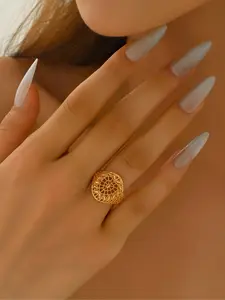 Women's Elegant Leaf Design Ring, Exquisite Trendy Ring, Statement Rings, Elegant Everyday Ring, Fashionable Jewelry for Women As Gift for Daily & Party Decoration