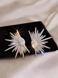 Elegant Fashion Wing Design Women's Earrings, Sparkling Rhinestone Earrings, Trendy Jewelry, Perfect for Parties and Vacations, Adds Charm and Grace