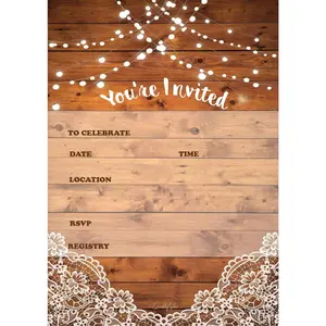25 rustic invitations & 25 envelopes for wedding, bridal shower, birthdays, engagements, bachelorettes This barn rustic invite style is also  for housewarming, retirement & rehersal parties.