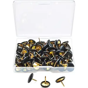 100 PCS Push Pins,Thumb Tacks, Board Pins for Cork Board, Push Pins for School, Office, Map, Photo Wall, Cork Board Bulletin Board(Black)