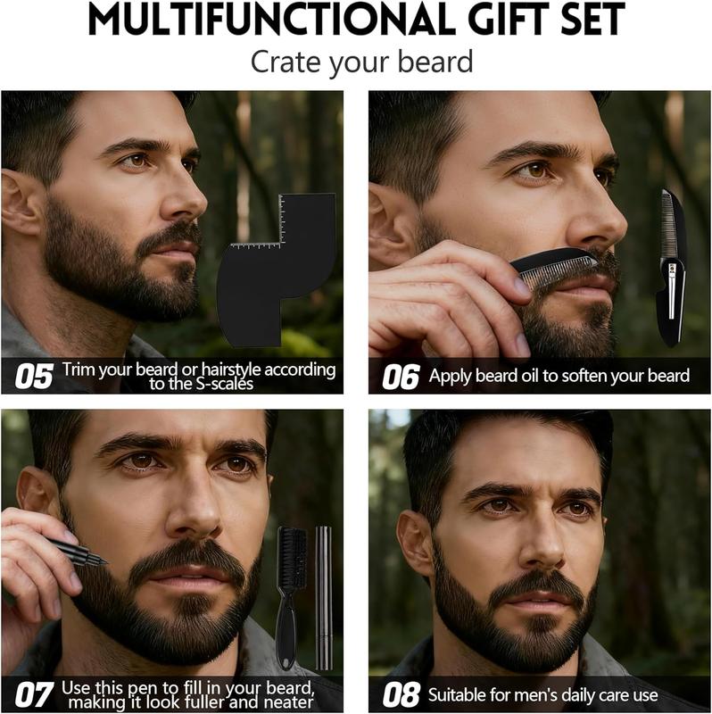 Mens Advent Calendar 2025 24 Days Beard Care Set with Oils Tools & Brushes Christmas Gifts for Him Dad Grandpa Husband Boyfriend Xmas Surprise