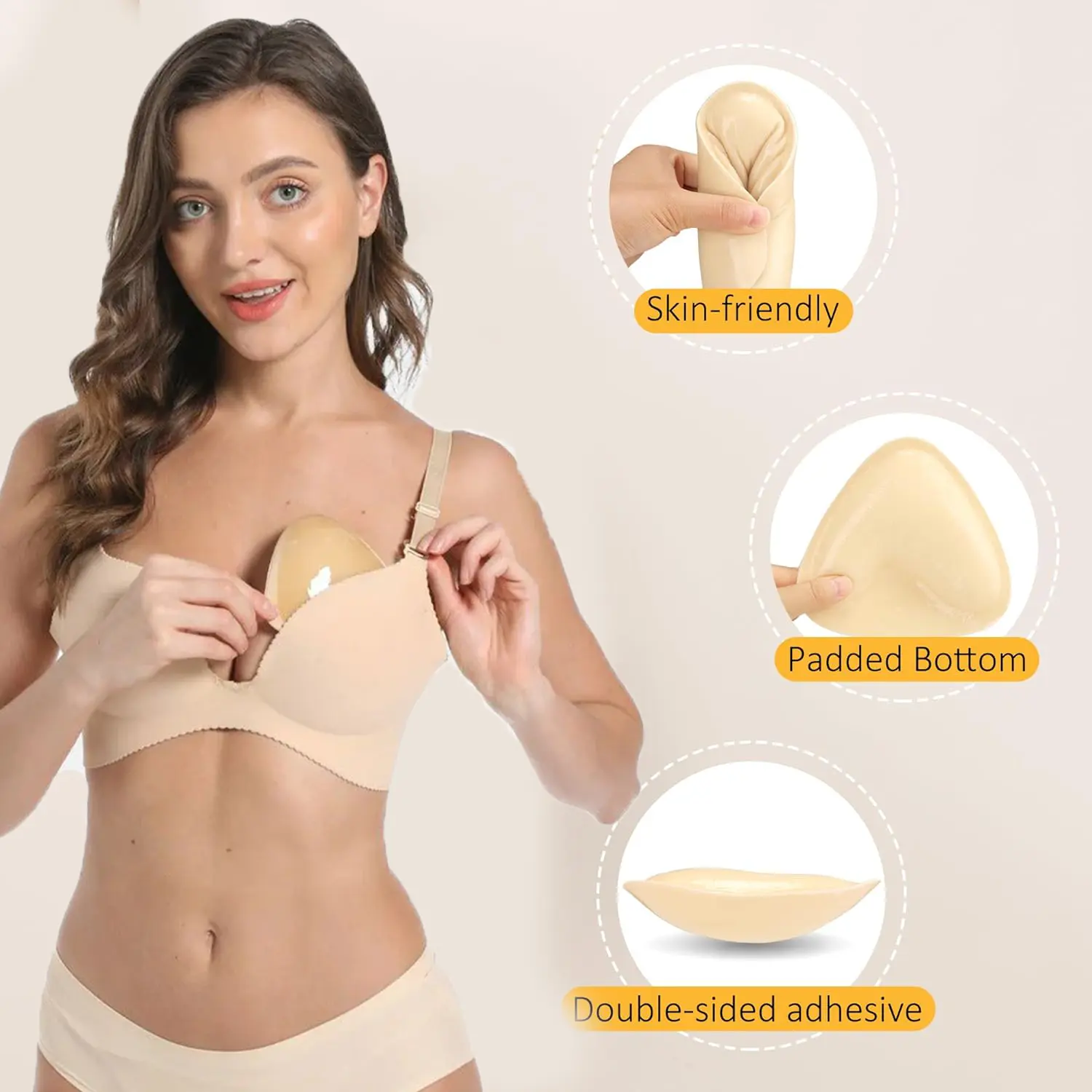 Snovvy Sticky Bra Inserts Reusable Waterproof Push Up Adhesive Bra Pads Instant Lift Boost Comfortable Fit Snovvy Sticky Bra Inserts Reusable Waterproof Push Up Adhesive Bra Pads Instant Lift Boost Comfortable Fit