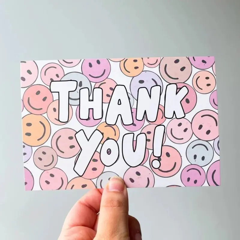 1pc Be Happy Happy Face Insert Cards, Unique Small Business Thank You Cards, Perfect Packaging Inserts for Shipping Supplies