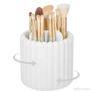 360 Rotating Makeup Brush Holder 7 Slots Make Up Brush Organizer Removable Spinning Cosmetic Brushes Storage Pen Holder for Vanity, Dresser, DeskXXALUE BAZAAR11