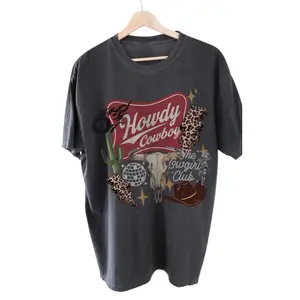 Western Collage Graphic Tee, Vintage Cowboy Skull Disco Shirt, Comfort Colors Country Rodeo Tee, Cotton Printed Womenswear Top, Light Fabric Casual Clothes