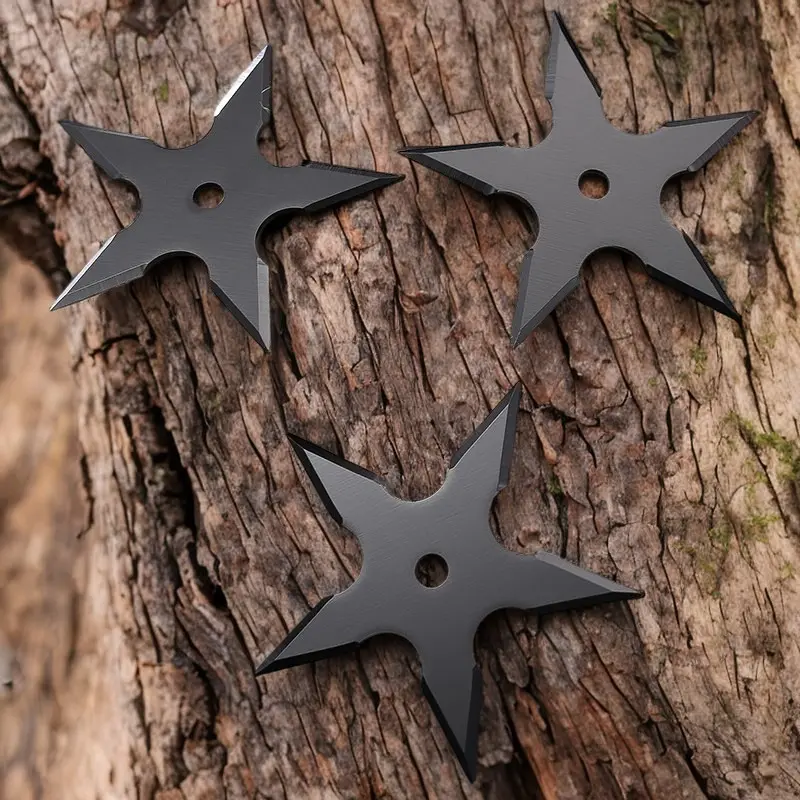 3pcs Ninja Shuriken Props for Anime Cosplay (3-Piece Set), Japanese Ninja Cosplay Accessories, Handheld, Black
