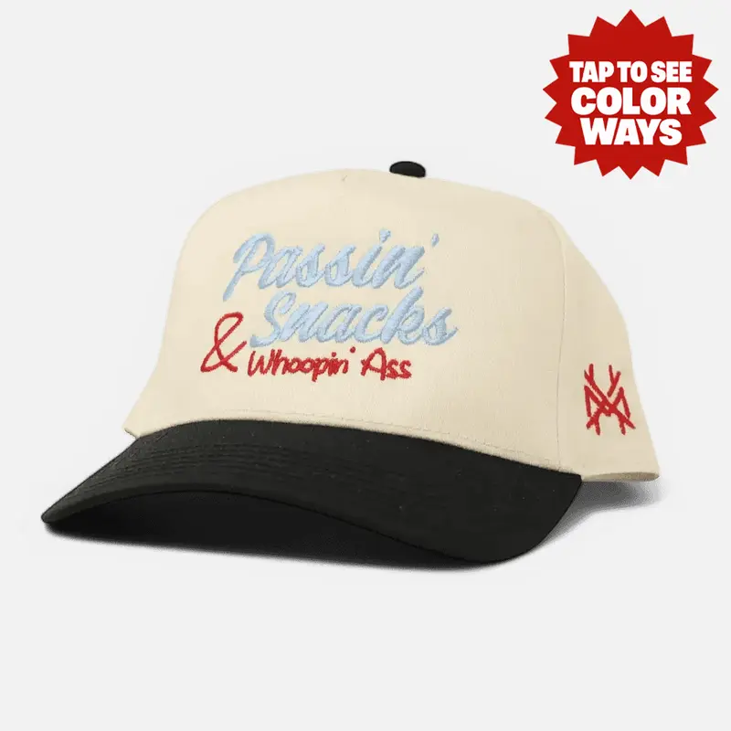 Passin' Snacks & Whoopin' A** Premium Trucker Hat