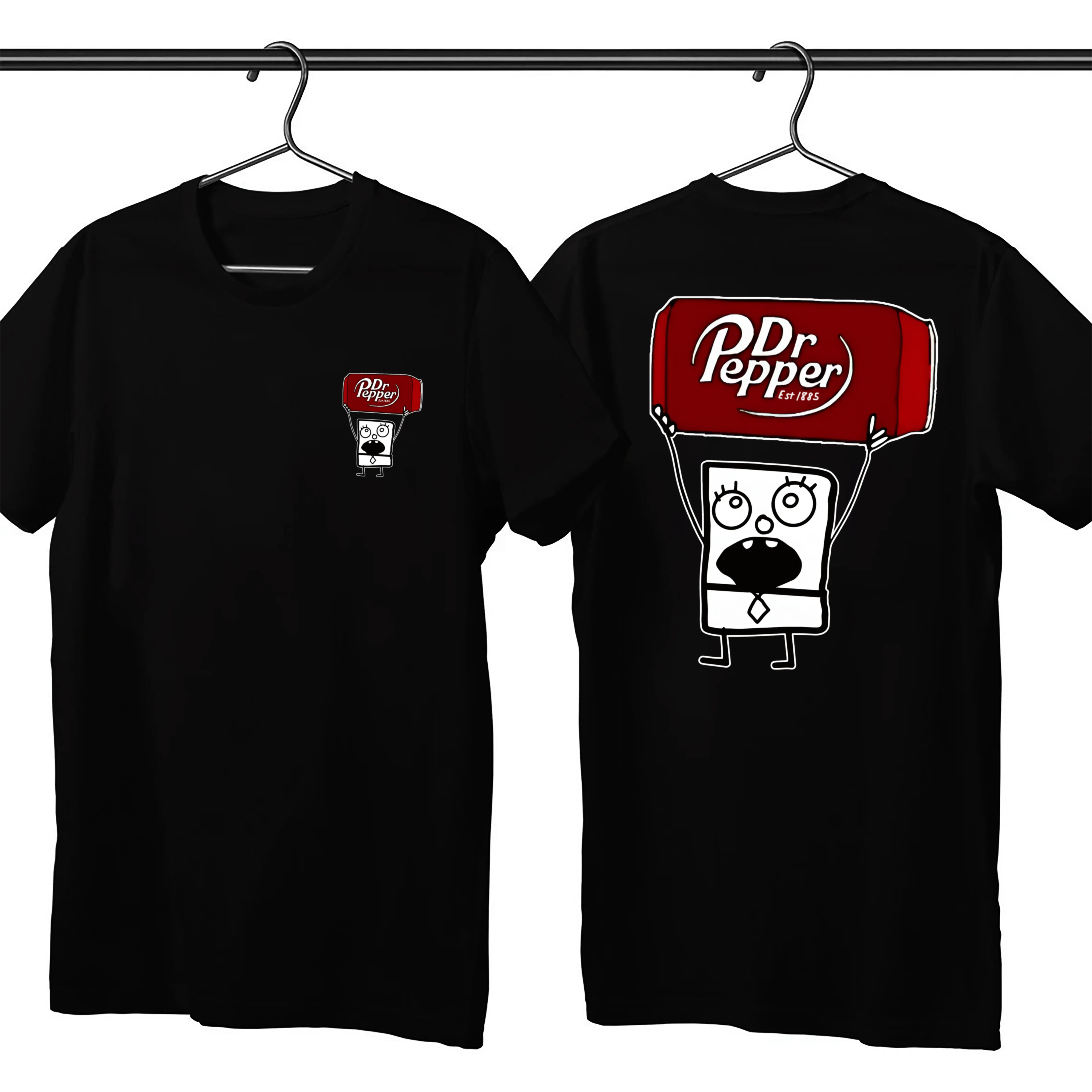 Doodlebob Dr Pepper T-Shirt 2 Sided Funny Drinking Summer Streetwear - Best Gift For Men And Women