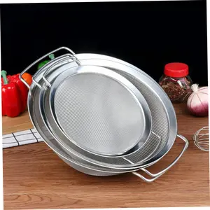 3-Piece Stainless Steel Kitchen Set, Drain Basket, Rice Washing Basin, Vegetable Filter Net, Dual-Handle Kitchen Draining Rack, Kitchen Strainer Utensils, Food Colander Kitchenware