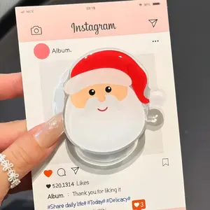 Classic Santa Claus Face Pop Socket Christmas Holiday Phone Grip,Cute Merry Santa Head Pop Socket Xmas Accessory Holiday Gift