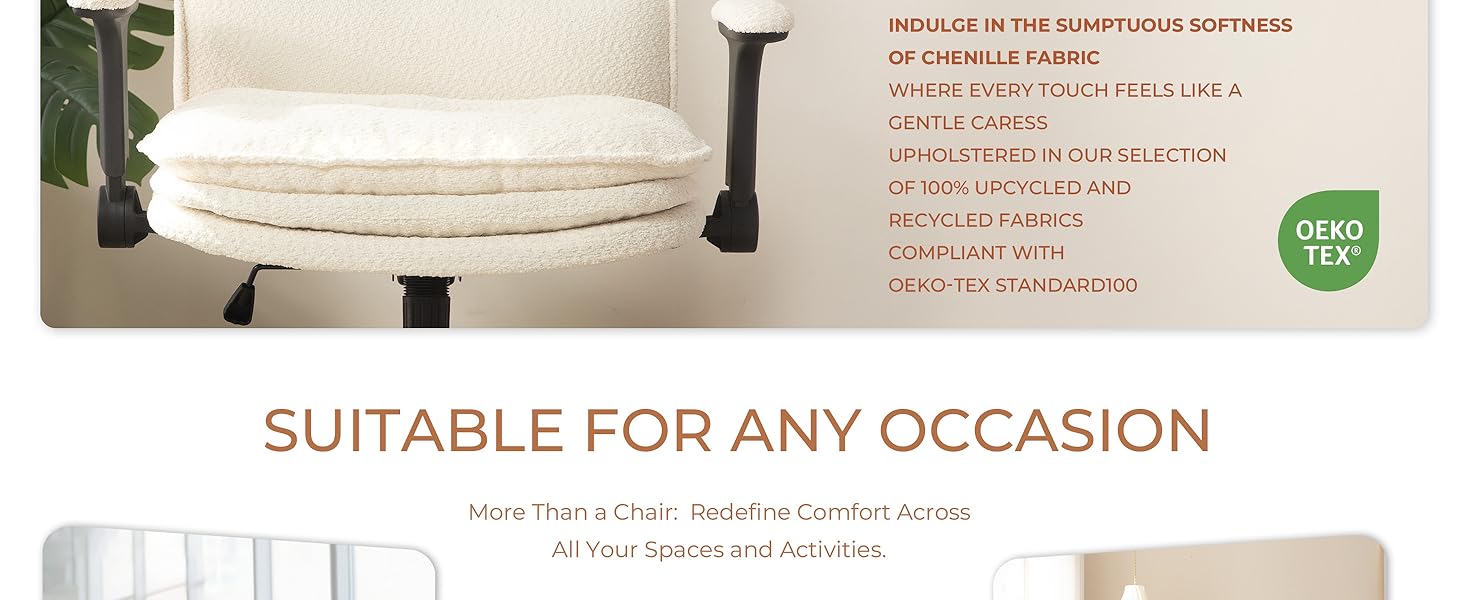 [Spring Glow Up] Extra Large Criss Cross Chair,  Oversized Chair with Adjustable Flip-up Arms and Wheels, Comfort Ergonomic Office Desk Armchair with 3 Layer Cushions, Wide Seat Vanity Chair for Home Office, Living Room, Bedroom