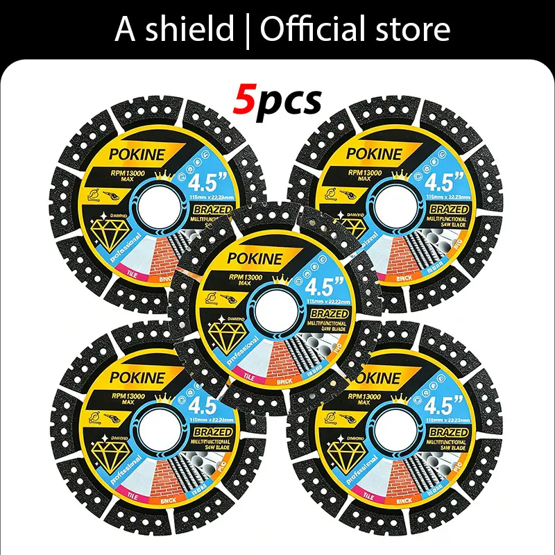 4.5-inch 115mm multi material angle grinder cutting blades, available in 3-piece, 6-piece, and 12 piece multi specification sets for easy selection.