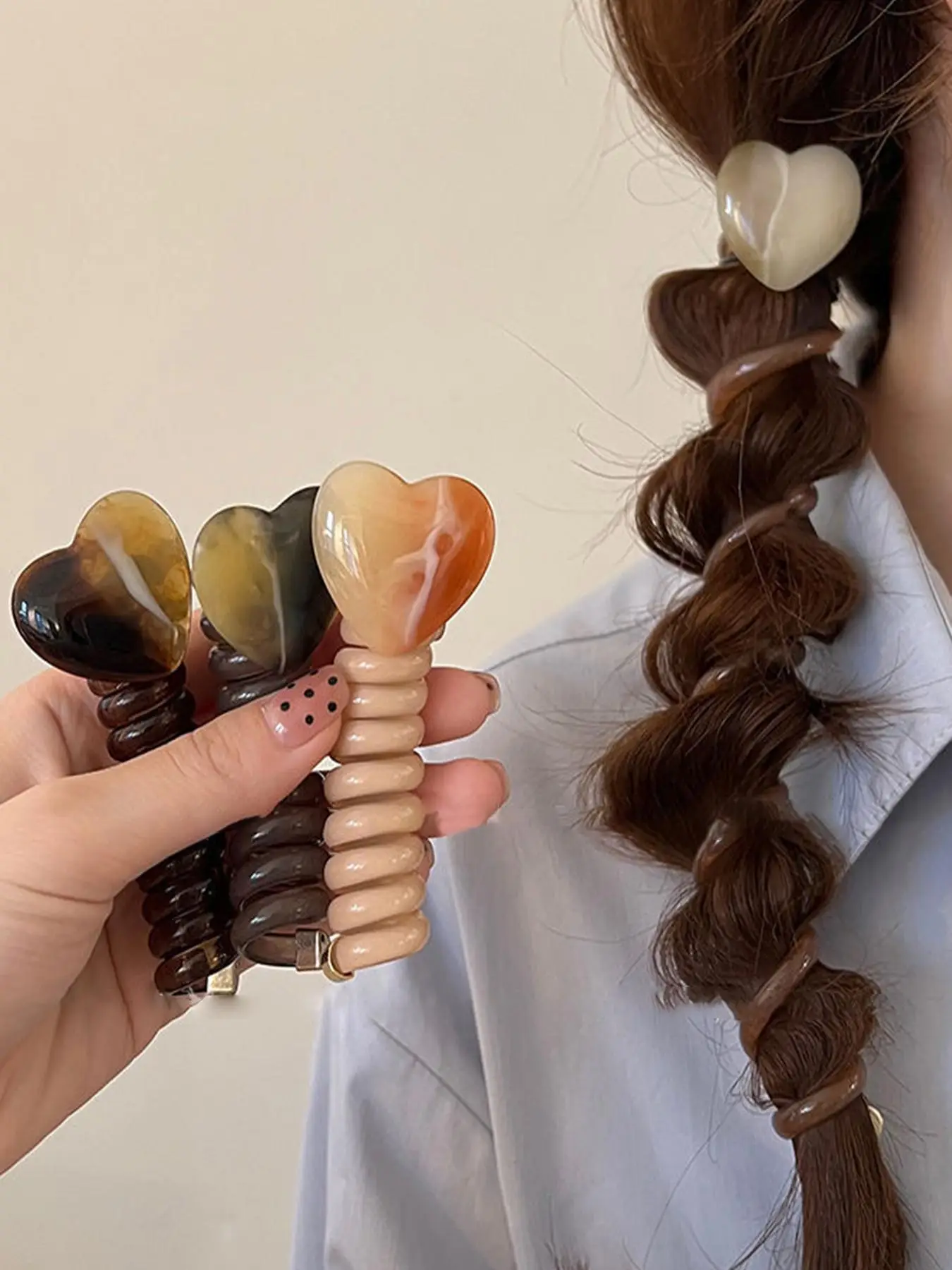 Heart Design Hair Tie, Cute Headwear Accessories for Braided Hairstyle, Minimalist Headwear Suitable for Thick Hair, Fashion Hair Accessories for Part