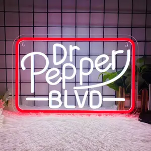 Dr Pepper Neon Light, Bedroom Neon LED Commercial Sign For Shops, Men's Private Space, Christmas Gifts