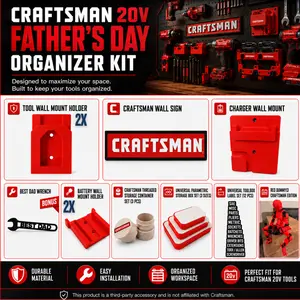 Craftsman 20V Father's Day Workshop Organizer Bundle - Wall Mount Organizer Bundle