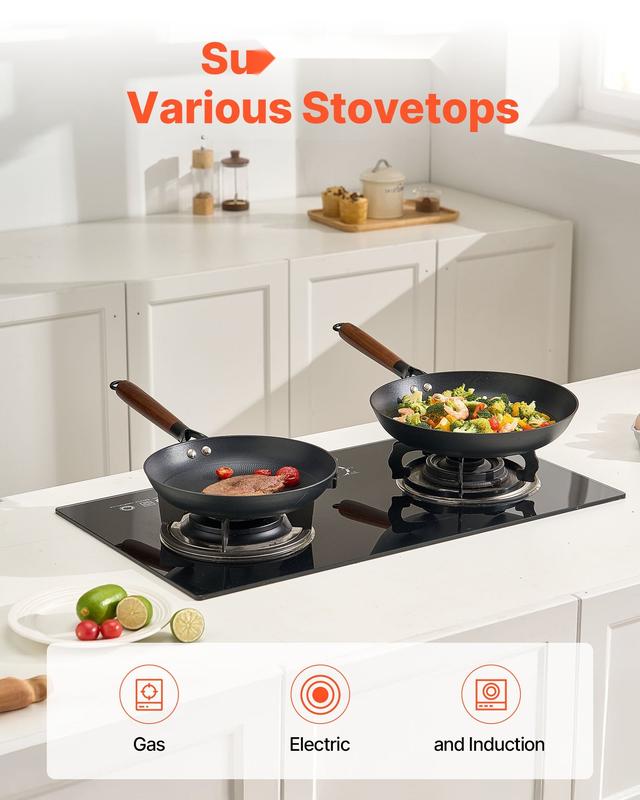 3 Piece Cast Iron Skillet Frying Pan Set 8-Inch 10-Inch 12-Inch Pre-Seasoned Nonstick Black Oven Safe Induction Compatible Heavy-Duty Cookware For Everyday Cooking And Gourmet Recipes