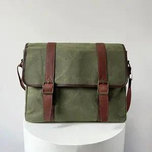 Maxwell Waxed Canvas Messenger Bag – Canvas & Leather Crossbody