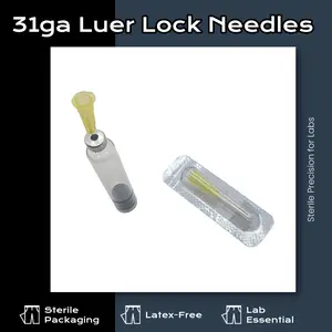 6 Pack 31Ga Luer Lock Vent Needles, 31G-13mm Size for 3mL Peptide Pen Cartridges for Research Use