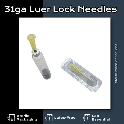 6 Pack 31Ga Luer Lock Vent Needles, 31G-13mm Size for 3mL Peptide Pen Cartridges for Research Use