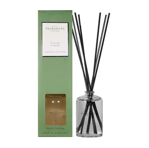 Pecksniff's Vetiver & Musk Diffuser 100ml 3.38 Fl Oz Aromatic Scented Decorative Fragrance for Home & Office Made in England