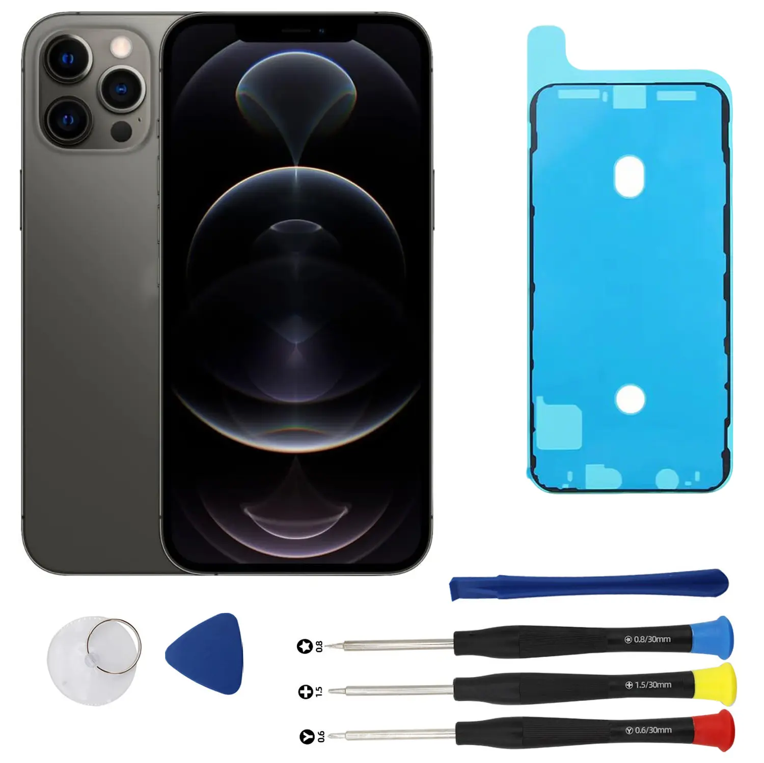 iPhone 12 Pro Max Back Glass Replacement Kit with Tools - Rear Cover Glass Repair Set Compatible with iPhone 12 Pro Max