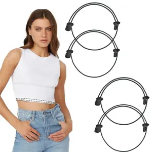 4/2 Pcs Adjustable Shirt Tuck Band for Women & Men, Portable Crop Tuck Belt - Elastic Waist Band to Change The Style & Secure Sweaters & Tops, and Shirts for a Hassle-Free Look Fashion Tool