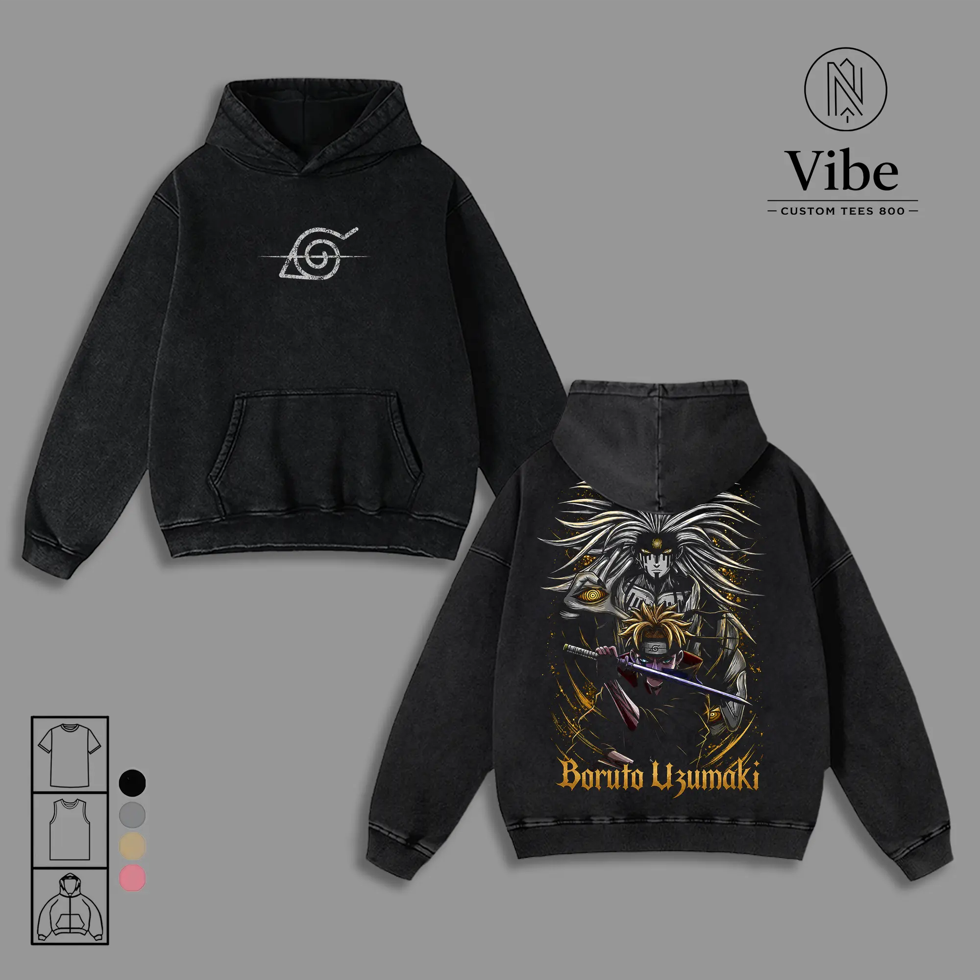 Boruto Uzumaki Otsutsuki Power Vintage Washed T Shirt, Tank Top, Sweatshirt, Hoodie Boruto Anime Graphic Tee, Heavy Cotton Oversized Streetwear Shirt, Manga Double Sided Unisex Top, Gift for Anime Fans