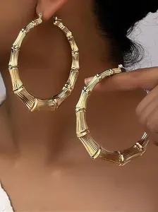 Women's Punk Style Bamboo Joint Earrings, Large Earrings, Personality Earrings, Fashion Party Jewelry