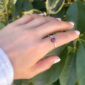 GARNET RING; January Birthstone Ring, Handmade Adjustable Gemstone Ring, Wire Wrapped Silver or Gold Ring, Minimalist Jewelry Gift