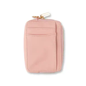 Solid Zip Wallet | Vegan Mushroom Leather | Gold Hardware | RFID Blocking | 4 Exterior Pockets | Compact 4.5x3.25x1" | O-ring Attachment